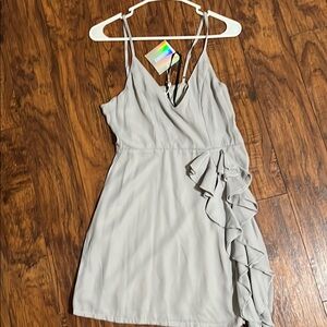 Mini silver ruffle dress